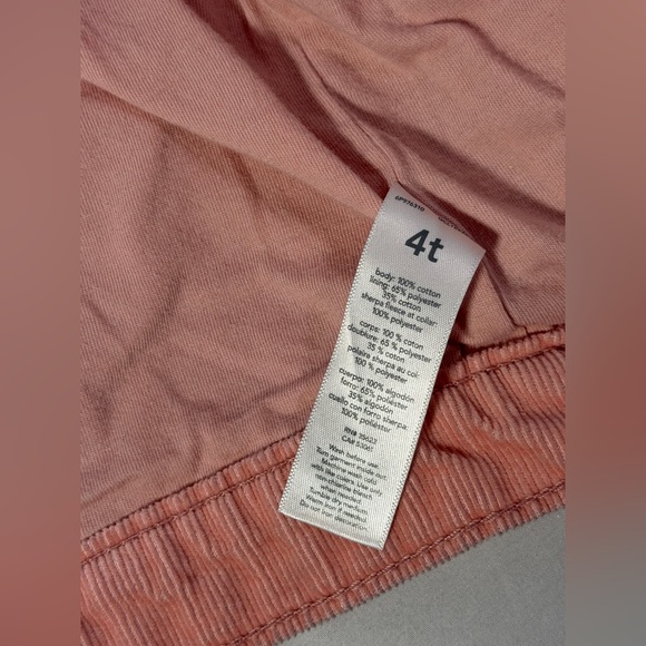 OshKosh Girls Pink Corduroy Jacket Sherpa Lined Faux Fur 4T Button Front Coat - Picture 15 of 15